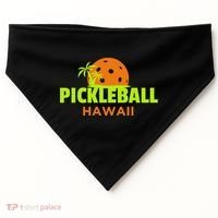 Pickleball Hawaii Palm Tree Gift USA-Made Doggie Bandana thumb 0