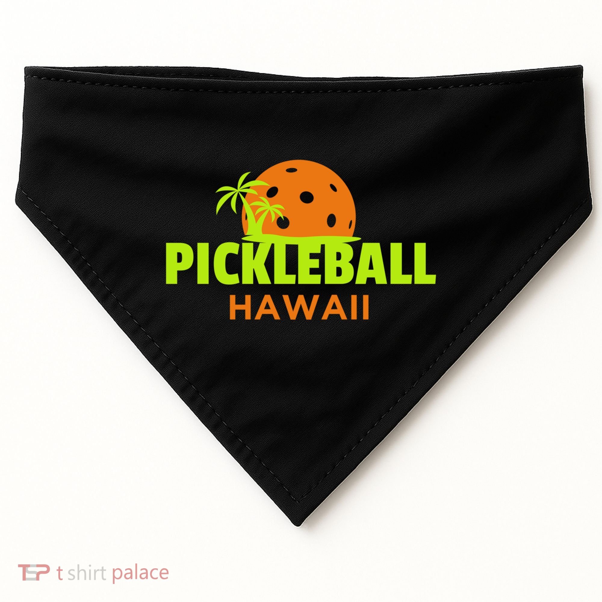 Pickleball Hawaii Palm Tree Gift USA-Made Doggie Bandana