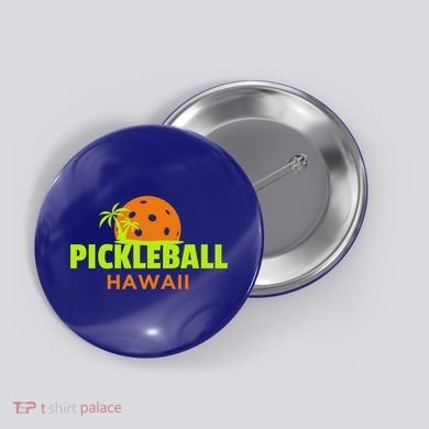 Pickleball Hawaii Palm Tree Gift Button
