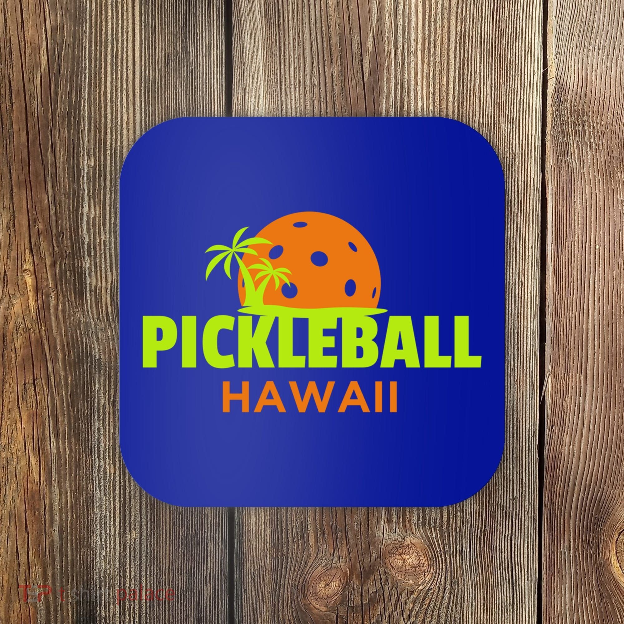 Pickleball Hawaii Palm Tree Gift Coaster