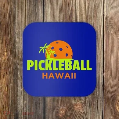 Pickleball Hawaii Palm Tree Gift Coaster
