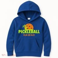 Pickleball Hawaii Palm Tree Gift Kids Hoodie thumb 0