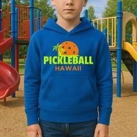 Pickleball Hawaii Palm Tree Gift Kids Hoodie thumb 2