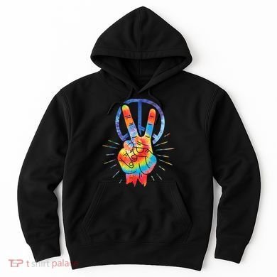 Peace Hand Peace Sign Tie Dye Hoodie