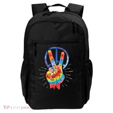 Peace Hand Peace Sign Tie Dye Backpack