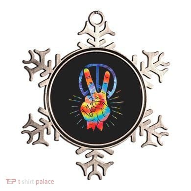 Peace Hand Peace Sign Tie Dye Ornament