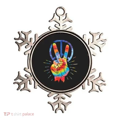 Peace Hand Peace Sign Tie Dye Ornament