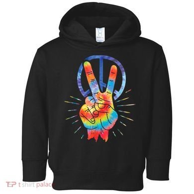 Peace Hand Peace Sign Tie Dye Toddler Hoodie