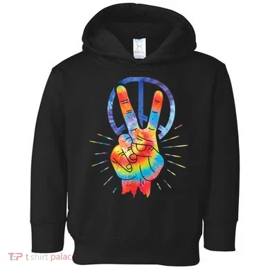 Peace Hand Peace Sign Tie Dye Toddler Hoodie