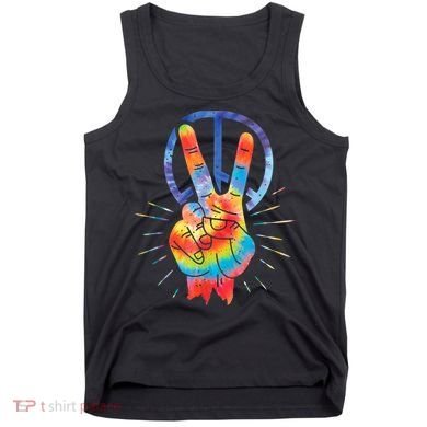 Peace Hand Peace Sign Tie Dye Tank Top