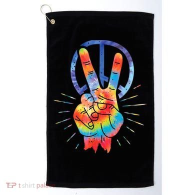 Peace Hand Peace Sign Tie Dye Golf Towel