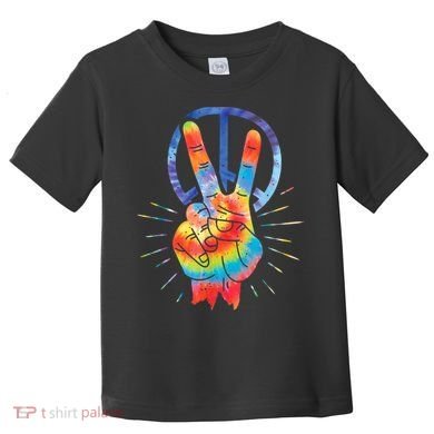 Peace Hand Peace Sign Tie Dye Toddler T-Shirt