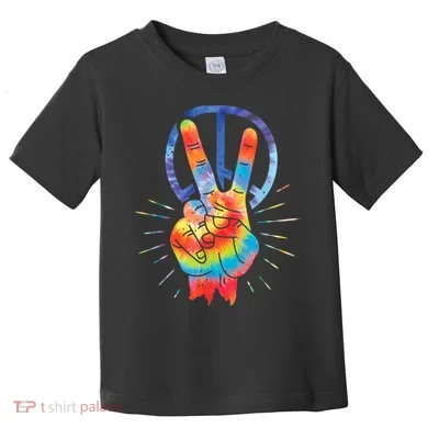Peace Hand Peace Sign Tie Dye Toddler T-Shirt