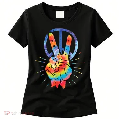 Peace Hand Peace Sign Tie Dye Women's T-Shirt