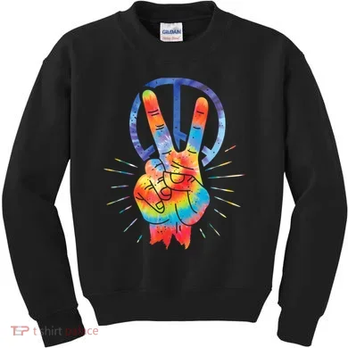 Peace Hand Peace Sign Tie Dye Kids Sweatshirt