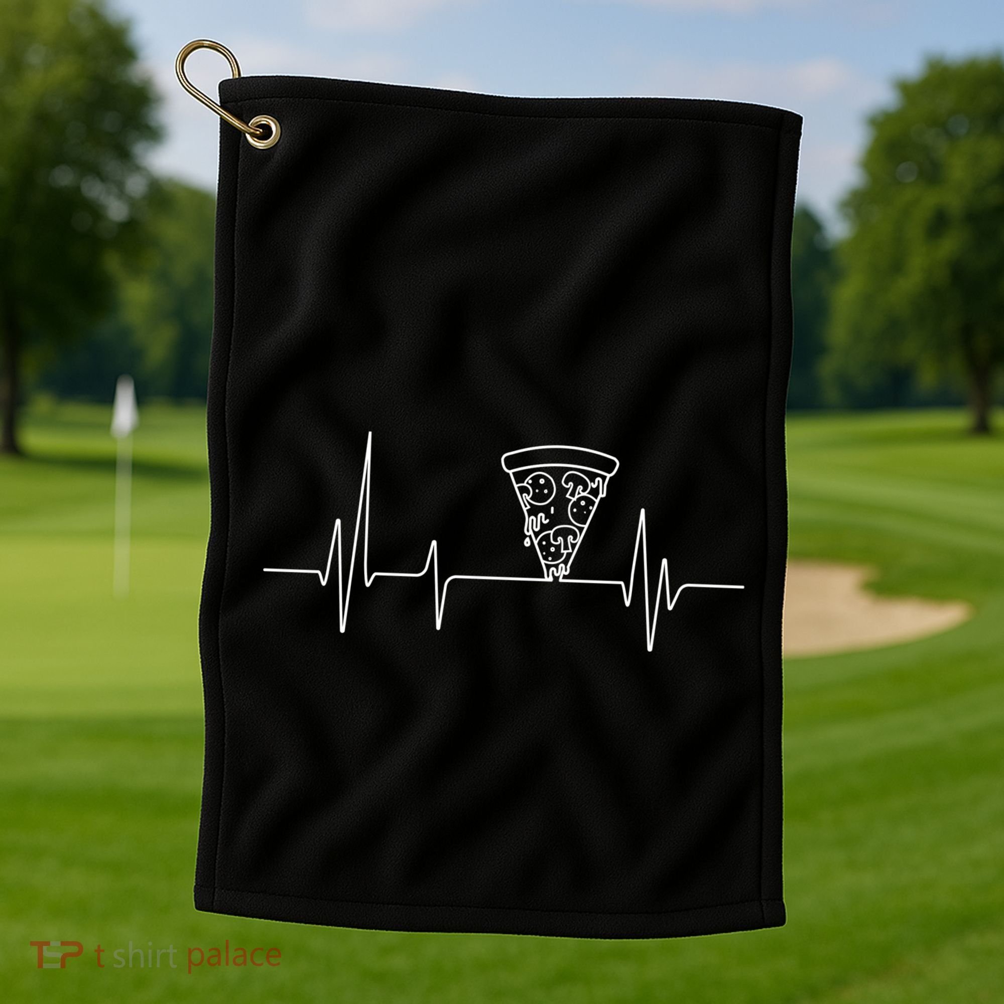 Pizza Heartbeat Golf Towel