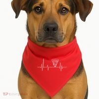 Pizza Heartbeat USA-Made Doggie Bandana thumb 1