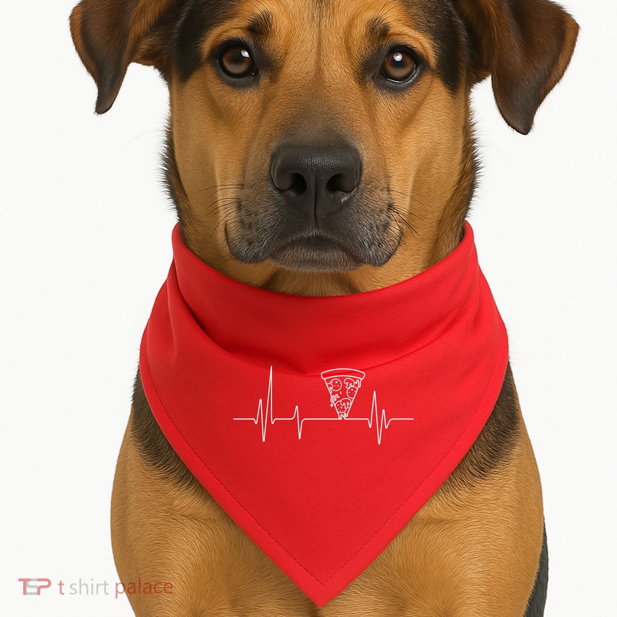 Pizza Heartbeat USA-Made Doggie Bandana