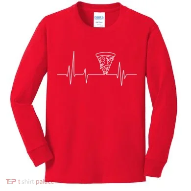 Pizza Heartbeat Kids Long Sleeve Shirt