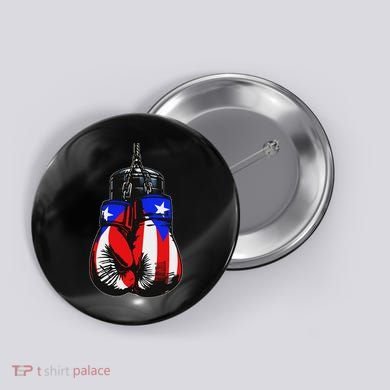 Proud Heritage Puerto Rico Flag Boxing Gloves Button