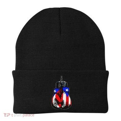 Proud Heritage Puerto Rico Flag Boxing Gloves Beanie