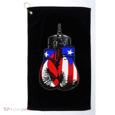 Proud Heritage Puerto Rico Flag Boxing Gloves Golf Towel