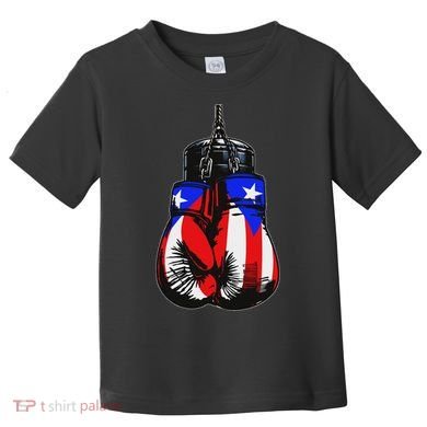 Proud Heritage Puerto Rico Flag Boxing Gloves Toddler T-Shirt