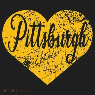 Pittsburgh Heart Urban Oversized Heavyweight T-Shirt