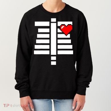 Pixelated Heart Pixel Skeleton Costume Halloween Gaming Women's Sweatshirt