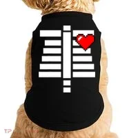 Pixelated Heart Pixel Skeleton Costume Halloween Gaming Doggie Tank thumb 0