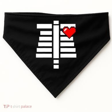 Pixelated Heart Pixel Skeleton Costume Halloween Gaming USA-Made Doggie Bandana