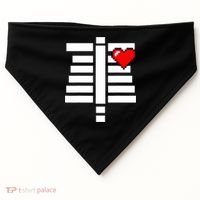 Pixelated Heart Pixel Skeleton Costume Halloween Gaming USA-Made Doggie Bandana thumb 0