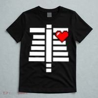 Pixelated Heart Pixel Skeleton Costume Halloween Gaming T-Shirt thumb 5
