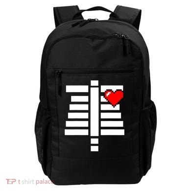 Pixelated Heart Pixel Skeleton Costume Halloween Gaming Backpack
