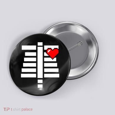 Pixelated Heart Pixel Skeleton Costume Halloween Gaming Button