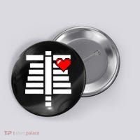 Pixelated Heart Pixel Skeleton Costume Halloween Gaming Button thumb 0