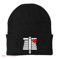 Pixelated Heart Pixel Skeleton Costume Halloween Gaming Beanie thumb 0