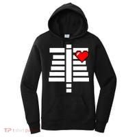 Pixelated Heart Pixel Skeleton Costume Halloween Gaming Women's Hoodie thumb 0