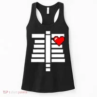 Pixelated Heart Pixel Skeleton Costume Halloween Gaming Women's Tank Top thumb 0