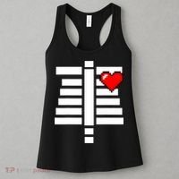 Pixelated Heart Pixel Skeleton Costume Halloween Gaming Women's Tank Top thumb 3