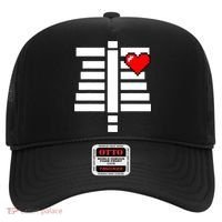 Pixelated Heart Pixel Skeleton Costume Halloween Gaming Hat thumb 0