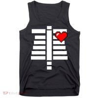 Pixelated Heart Pixel Skeleton Costume Halloween Gaming Tank Top thumb 0