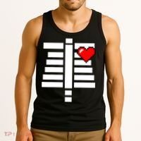 Pixelated Heart Pixel Skeleton Costume Halloween Gaming Tank Top thumb 3