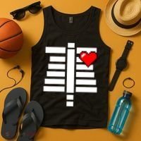 Pixelated Heart Pixel Skeleton Costume Halloween Gaming Tank Top thumb 4