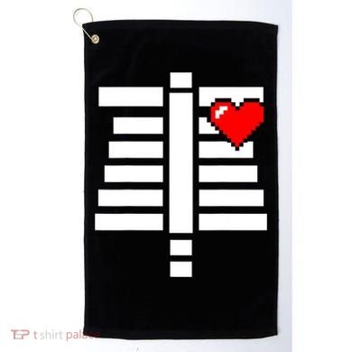 Pixelated Heart Pixel Skeleton Costume Halloween Gaming Golf Towel