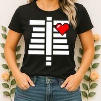Pixelated Heart Pixel Skeleton Costume Halloween Gaming Women's T-Shirt thumb 2