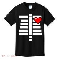 Pixelated Heart Pixel Skeleton Costume Halloween Gaming Kids T-Shirt thumb 0