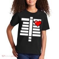 Pixelated Heart Pixel Skeleton Costume Halloween Gaming Kids T-Shirt thumb 2