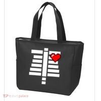 Pixelated Heart Pixel Skeleton Costume Halloween Gaming Tote Bag thumb 3