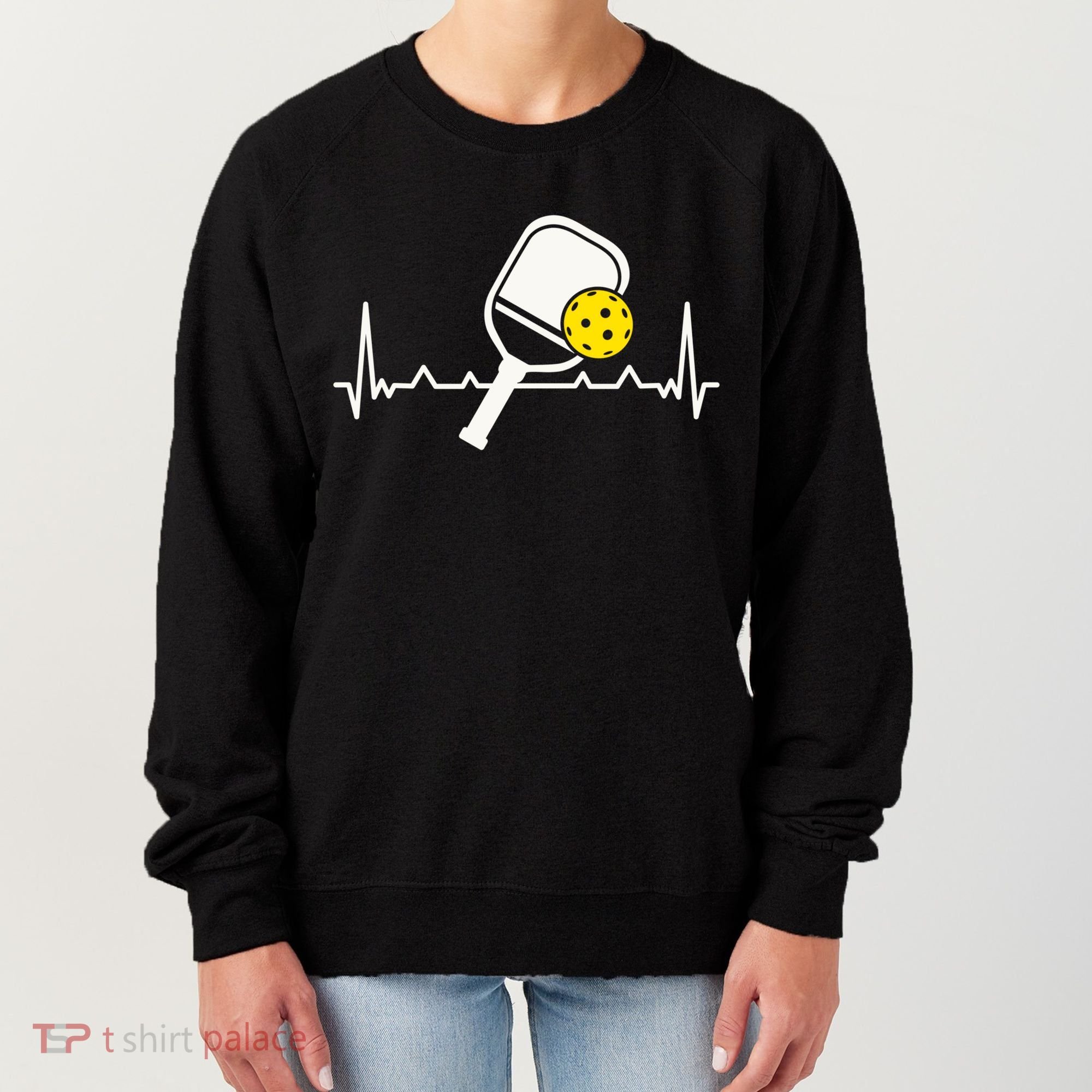 Pickleball Heartbeat Paddleball Gift Racket Singles Doubles Sport Gift Women's Sweatshirt